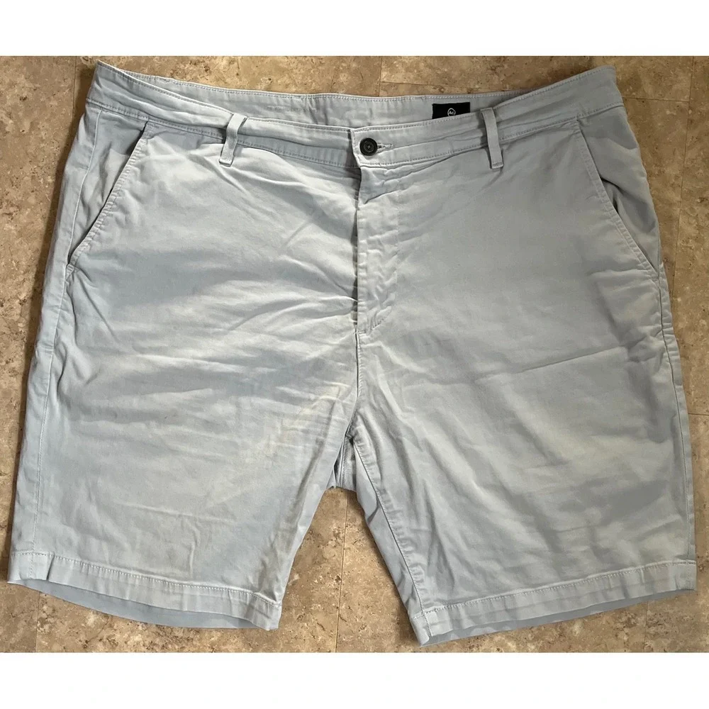 AG Adriano Goldschmied The Wanderer Slim Fit‎ Chino Shorts Light Grey Mens 38-40
